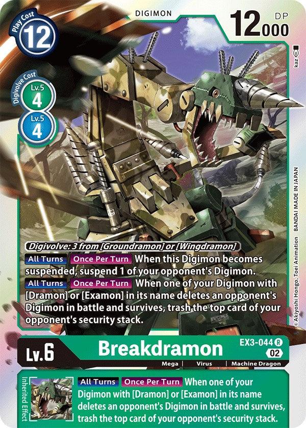 Digimon, Draconic Roar, EX3-044, Green, Machine Dragon, Mega, Rare, Virus Breakdramon [EX3-044] [Draconic Roar] - Trading Card World