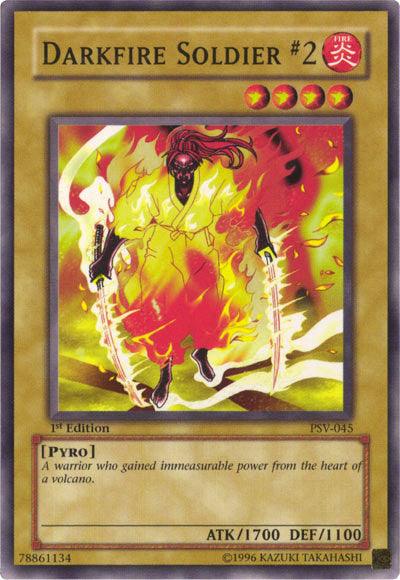 1st Edition, Common, Fire, Normal Monster, Pharaoh's Servant, Pyro, Unlimited Darkfire Soldier #2 [PSV-045] Common - Trading Card World