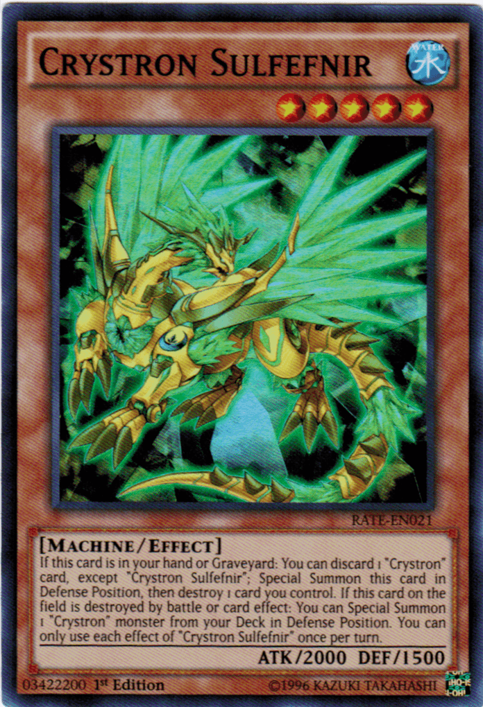 1st Edition, Effect Monster, Machine, Raging Tempest, Super Rare, Unlimited, Water Crystron Sulfefnir [RATE-EN021] Super Rare - Trading Card World