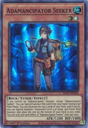 1st Edition, 2021 Tin of Ancient Battles, Earth, Rock, Super Rare, Tuner/Effect Monster Adamancipator Seeker [MP21-EN224] Super Rare - Trading Card World