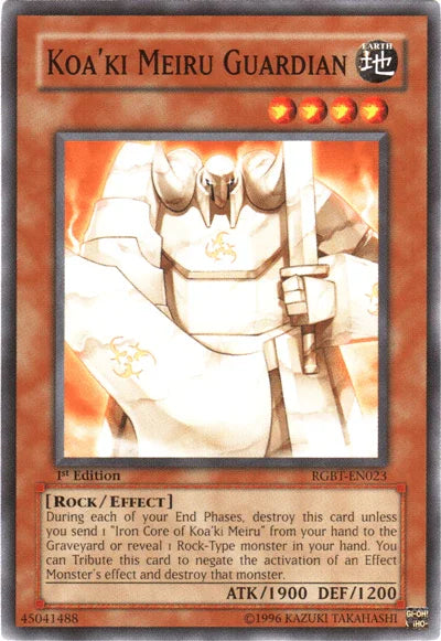 1st Edition, Common, Earth, Effect Monster, Raging Battle, Rock, Unlimited Koa'ki Meiru Guardian [RGBT-EN023] Common - Trading Card World