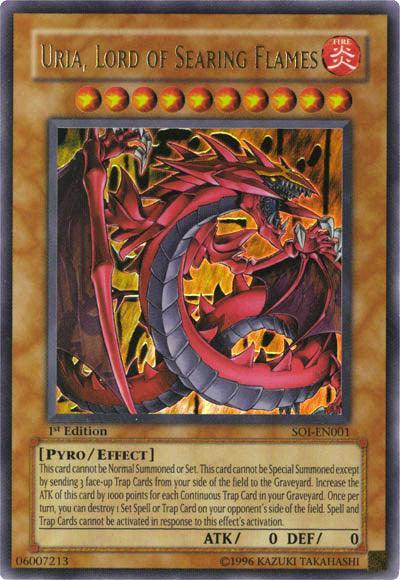 1st Edition, Effect Monster, Fire, Pyro, Shadow of Infinity, Ultra Rare, Unlimited Uria, Lord of Searing Flames [SOI-EN001] Ultra Rare - Trading Card World