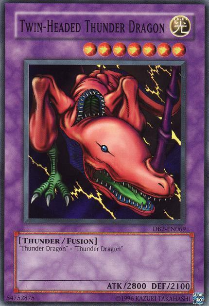 Common, Dark Beginning 2, Fusion Monster, Light, Thunder, Unlimited Twin-Headed Thunder Dragon [DB2-EN069] Common - Trading Card World