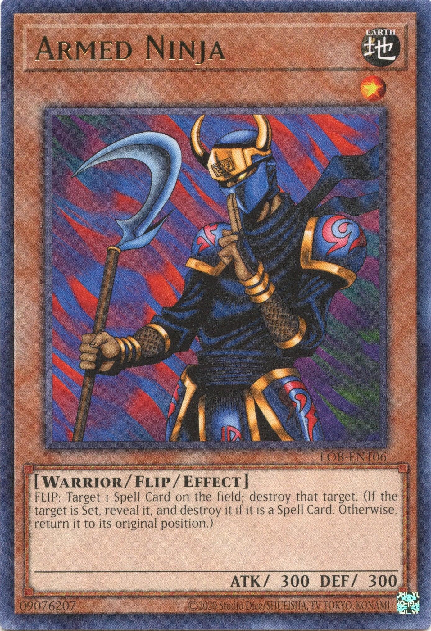 Earth, Effect Monster, Legend of Blue Eyes White Dragon (25th Anniversary Edition), Rare, Unlimited, Warrior Armed Ninja (25th Anniversary) [LOB-EN106] Rare - Trading Card World