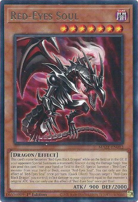 1st Edition, Dark, Dragon, Effect Monster, Maze of Memories, Rare Red-Eyes Soul [MAZE-EN012] Rare - Trading Card World