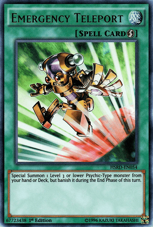 1st Edition, High-Speed Riders, Quick Play Spell, Spell, Ultra Rare Emergency Teleport [HSRD-EN054] Ultra Rare - Trading Card World