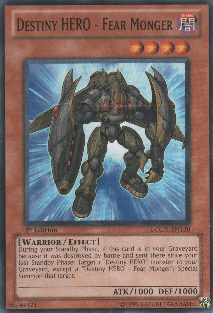 1st Edition, Common, Dark, Effect Monster, Legendary Collection 2, Unlimited, Warrior Destiny HERO - Fear Monger [LCGX-EN130] Common - Trading Card World