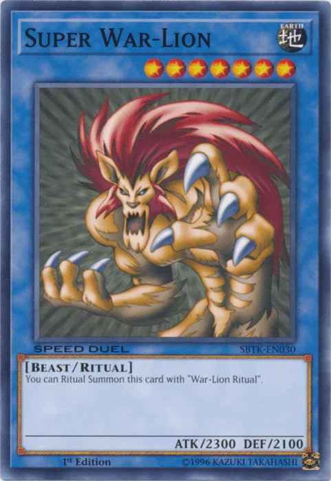 1st Edition, Common, Earth, Ritual Monster, Speed Duel: Trials of the Kingdom Super War-Lion [SBTK-EN030] Common - Trading Card World