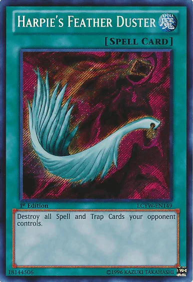 1st Edition, Legendary Collection 3: Yugi's World, Normal Spell, Secret Rare, Spell, Unlimited Harpie's Feather Duster [LCYW-EN149] Secret Rare - Trading Card World