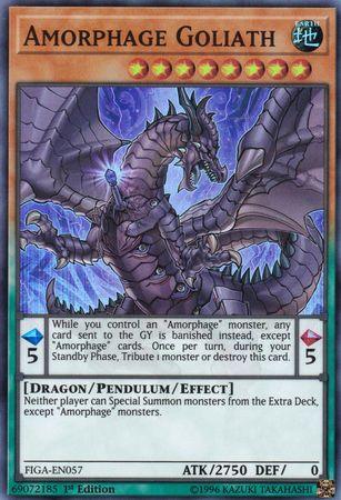 1st Edition, Dragon, Earth, Fists of the Gadgets, Pendulum/Effect Monster, Super Rare Amorphage Goliath [FIGA-EN057] Super Rare - Trading Card World