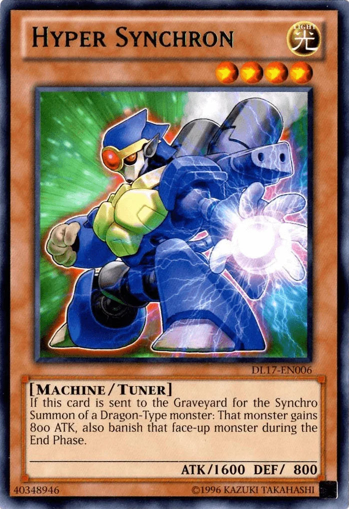 Duelist League Promo, Light, Machine, Rare, Tuner Monster, Unlimited Hyper Synchron (Green) [DL17-EN006] Rare - Trading Card World
