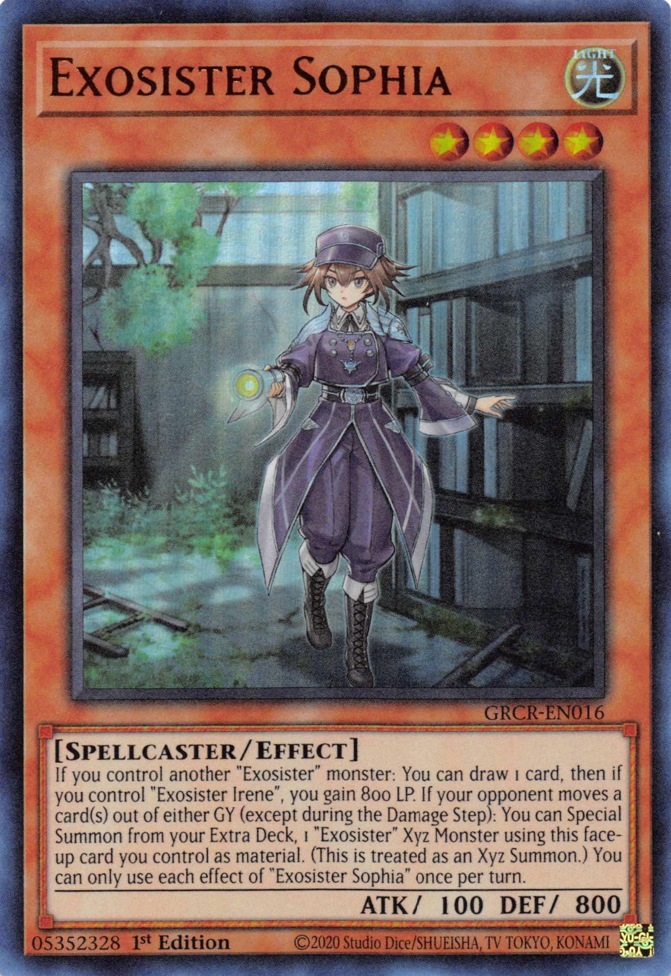 1st Edition, Effect Monster, Light, Spellcaster, The Grand Creators, Ultra Rare Exosister Sophia [GRCR-EN016] Ultra Rare - Trading Card World