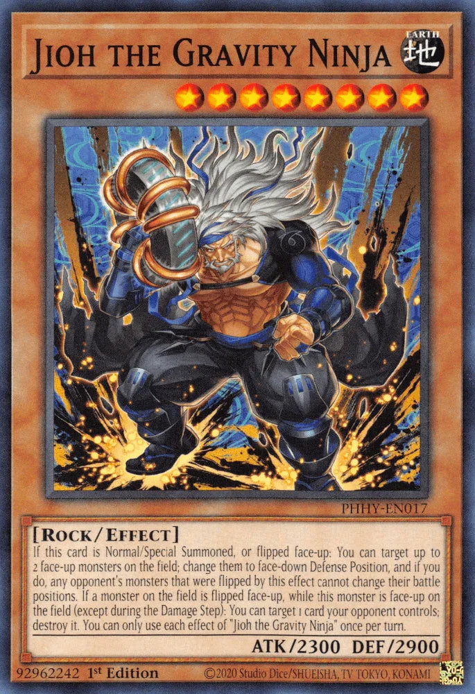 1st Edition, Common, Earth, Effect Monster, Photon Hypernova, Rock Jioh the Gravity Ninja [PHHY-EN017] Common - Trading Card World