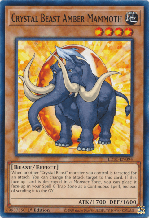 1st Edition, Beast, Common, Earth, Effect Monster, Legendary Duelists: Season 1 Crystal Beast Amber Mammoth [LDS1-EN094] Common - Trading Card World