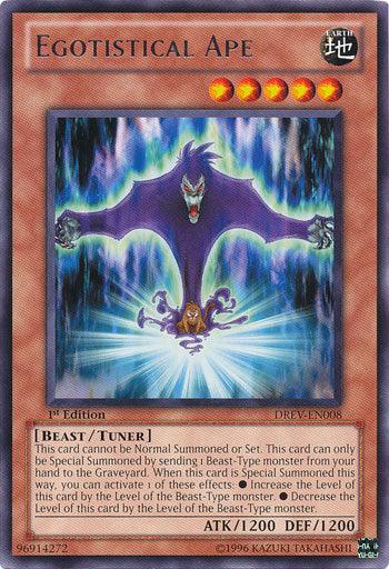 1st Edition, Beast, Duelist Revolution, Earth, Rare, Tuner Monster, Unlimited Egotistical Ape [DREV-EN008] Rare - Trading Card World