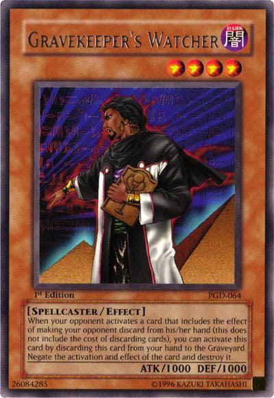 1st Edition, Dark, Effect Monster, Pharaonic Guardian, Rare, Spellcaster, Unlimited Gravekeeper's Watcher [PGD-064] Rare - Trading Card World