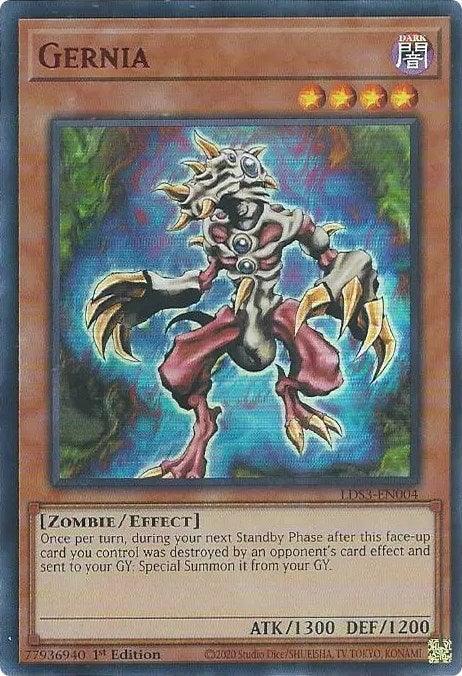1st Edition, Dark, Effect Monster, Legendary Duelists: Season 3, Ultra Rare, Zombie Gernia (Red) [LDS3-EN004] Ultra Rare - Trading Card World