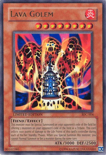Effect Monster, Fiend, Fire, Invasion of Chaos, Limited, Ultra Rare Lava Golem [IOC-SE4] Ultra Rare - Trading Card World