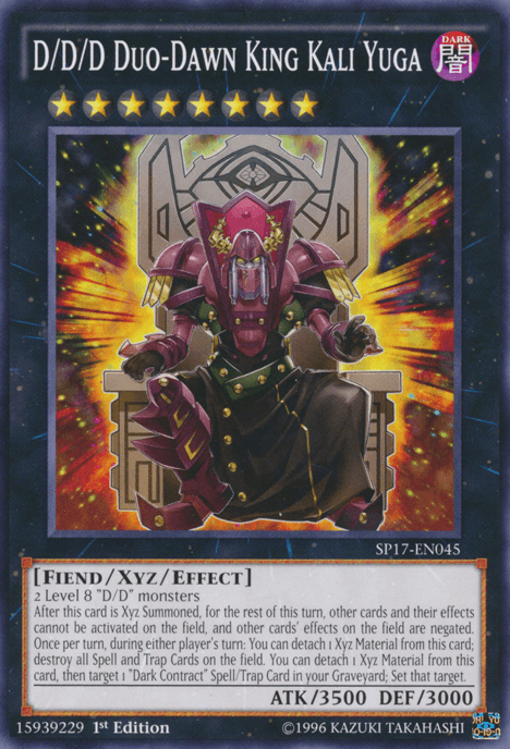 1st Edition, Common, Dark, Fiend, Star Pack - Battle Royal, Xyz/Effect Monster D/D/D Duo-Dawn King Kali Yuga [SP17-EN045] Common - Trading Card World
