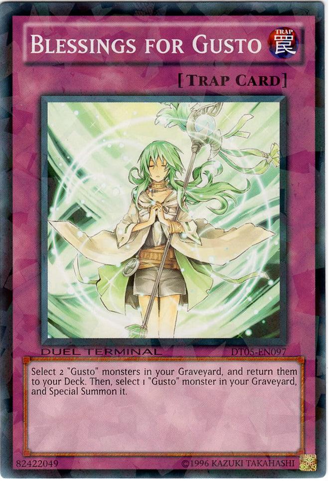 Common, Duel Terminal 5, Limited, Normal Trap, Trap Blessings for Gusto [DT05-EN097] Common - Trading Card World