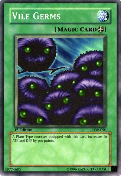 1st Edition, Common, Equip Spell, Spell, The Legend of Blue Eyes White Dragon, Unlimited Vile Germs [LOB-090] Common - Trading Card World