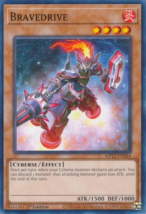 1st Edition, 2022 Tin of the Pharaoh's Gods, Common, Cyberse, Effect Monster, Fire Bravedrive [MP22-EN244] Common - Trading Card World