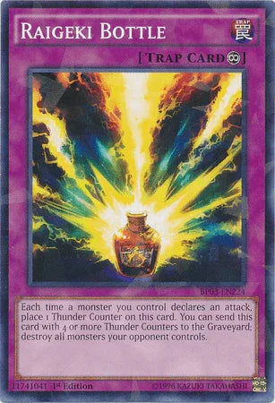 1st Edition, Battle Pack 3: Monster League, Continuous Trap, Shatterfoil Rare, Trap Raigeki Bottle [BP03-EN224] Shatterfoil Rare - Trading Card World