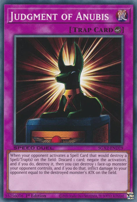 1st Edition, Common, Counter Trap, Speed Duel GX: Midterm Paradox, Trap Judgment of Anubis [SGX2-END19] Common - Trading Card World