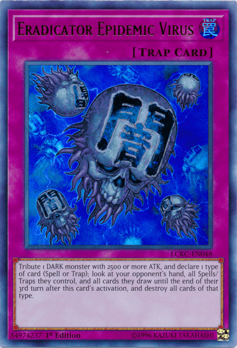 1st Edition, Legendary Collection Kaiba, Normal Trap, Trap, Ultra Rare, Unlimited Eradicator Epidemic Virus [LCKC-EN048] Ultra Rare - Trading Card World