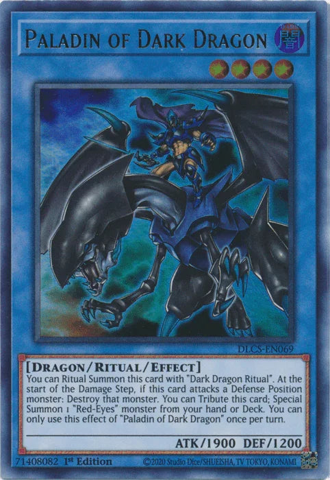 1st Edition, Dark, Dragon, Dragons of Legend: The Complete Series, Ritual/Effect Monster, Ultra Rare Paladin of Dark Dragon [DLCS-EN069] Ultra Rare - Trading Card World