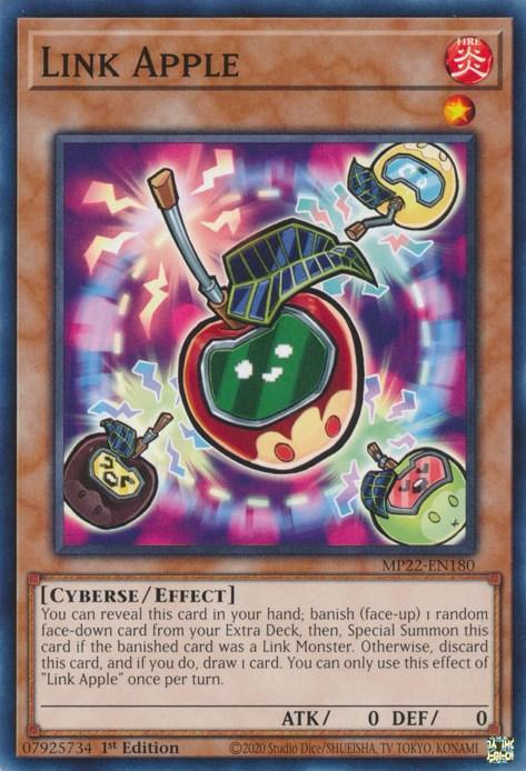 1st Edition, 2022 Tin of the Pharaoh's Gods, Common, Cyberse, Effect Monster, Fire Link Apple [MP22-EN180] Common - Trading Card World
