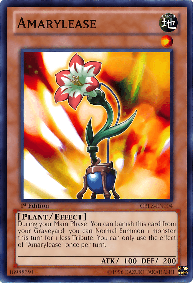 1st Edition, Common, Cosmo Blazer, Earth, Effect Monster, Plant, Unlimited Amarylease [CBLZ-EN004] Common - Trading Card World