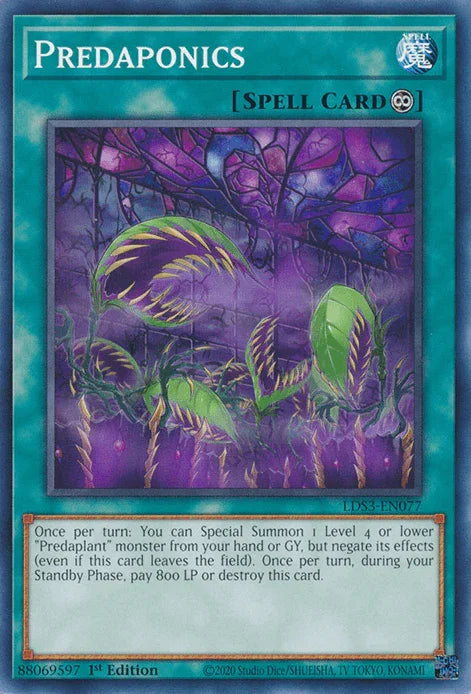 1st Edition, Common, Continuous Spell, Legendary Duelists: Season 3, Spell Predaponics [LDS3-EN077] Common - Trading Card World