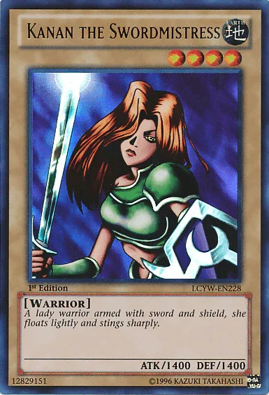 1st Edition, Earth, Legendary Collection 3: Yugi's World, Normal Monster, Ultra Rare, Unlimited, Warrior Kanan the Swordmistress [LCYW-EN228] Ultra Rare - Trading Card World