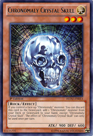 1st Edition, Effect Monster, Light, Rare, Return of the Duelist, Rock, Unlimited Chronomaly Crystal Skull [REDU-EN013] Rare - Trading Card World