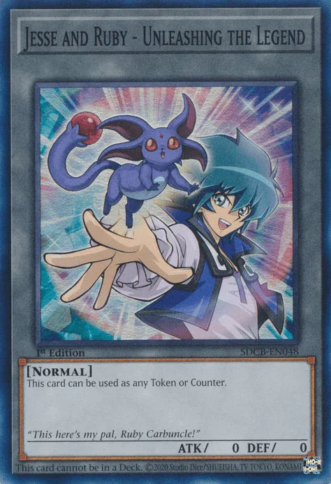 1st Edition, Counter, Structure Deck: Legend of the Crystal Beasts, Super Rare Jesse and Ruby - Unleashing the Legend [SDCB-EN048] Super Rare - Trading Card World