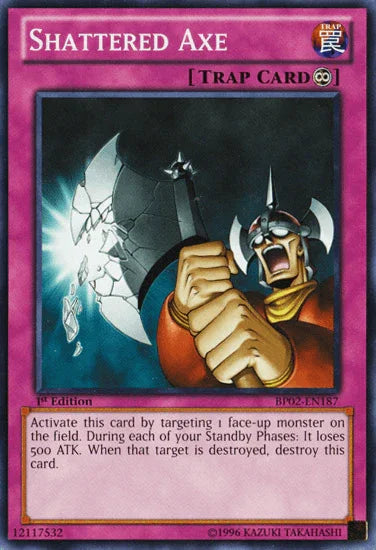 1st Edition, Battle Pack 2: War of the Giants, Common, Normal Trap, Trap, Unlimited Shattered Axe [BP02-EN187] Common - Trading Card World