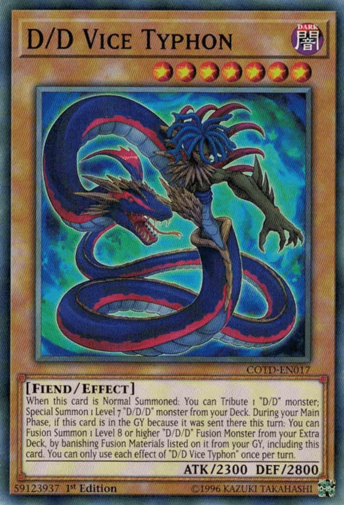 1st Edition, Code of the Duelist, Common, Dark, Effect Monster, Fiend, Unlimited D/D Vice Typhon [COTD-EN017] Common - Trading Card World