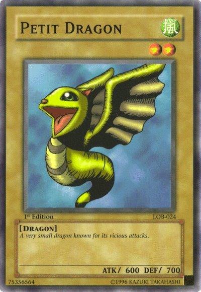 1st Edition, Common, Dragon, Normal Monster, The Legend of Blue Eyes White Dragon, Unlimited, Wind Petit Dragon [LOB-024] Common - Trading Card World