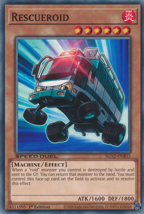 1st Edition, Common, Effect Monster, Fire, Machine, Speed Duel GX: Midterm Paradox Rescueroid [SGX2-ENB12] Common - Trading Card World