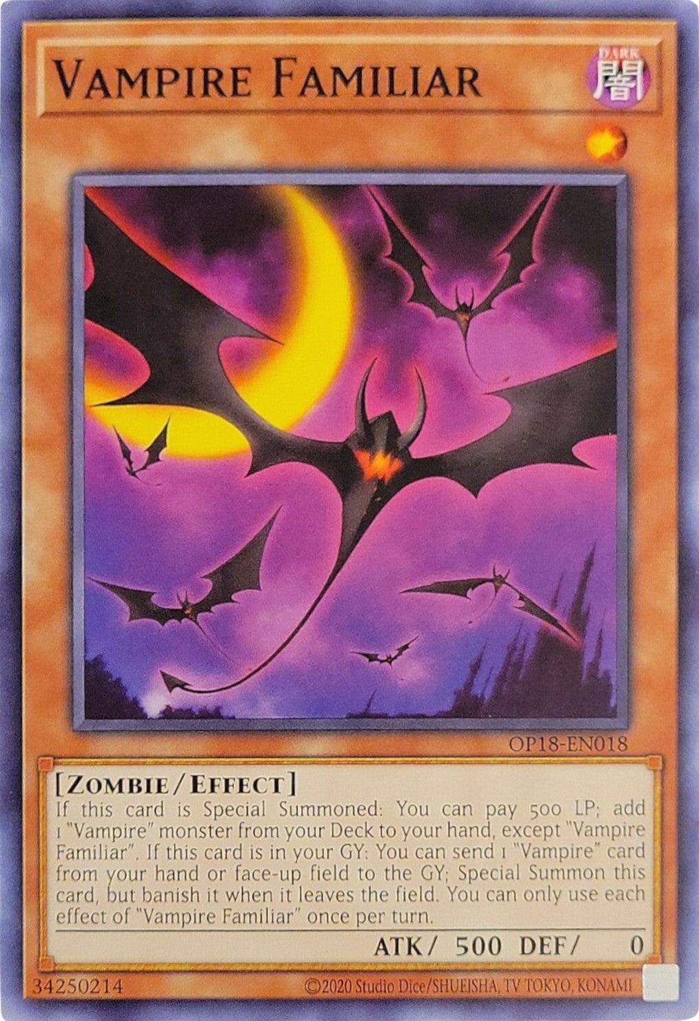 Common, Dark, Effect Monster, OTS Tournament Pack 18, Unlimited, Zombie Vampire Familiar [OP18-EN018] Common - Trading Card World