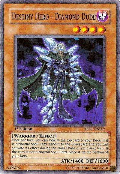 1st Edition, Common, Dark, Duelist Pack 5: Aster Phoenix, Effect Monster, Unlimited, Warrior Destiny Hero - Diamond Dude [DP05-EN003] Common - Trading Card World