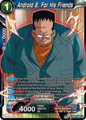 Android 8, Android Red Ribbon Army, Battle, Blue, BT17-045, Common, Normal, Parallel Foil, The Path to Power Saga, Ultimate Squad Android 8, For His Friends (BT17-045) [Ultimate Squad] - Trading Card World
