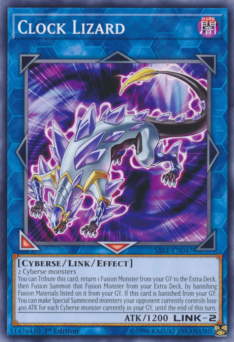 1st Edition, Common, Cyberse, Dark, Link/Effect Monster, Savage Strike, Unlimited Clock Lizard [SAST-EN047] Common - Trading Card World