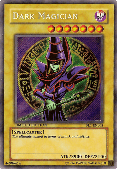 Dark, Forbidden Legacy, Limited, Normal Monster, Secret Rare, Spellcaster Dark Magician [FL1-EN002] Secret Rare - Trading Card World