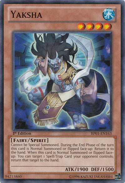 1st Edition, Battle Pack: Epic Dawn, Common, Fairy, Spirit Monster, Unlimited, Water Yaksha [BP01-EN163] Common - Trading Card World
