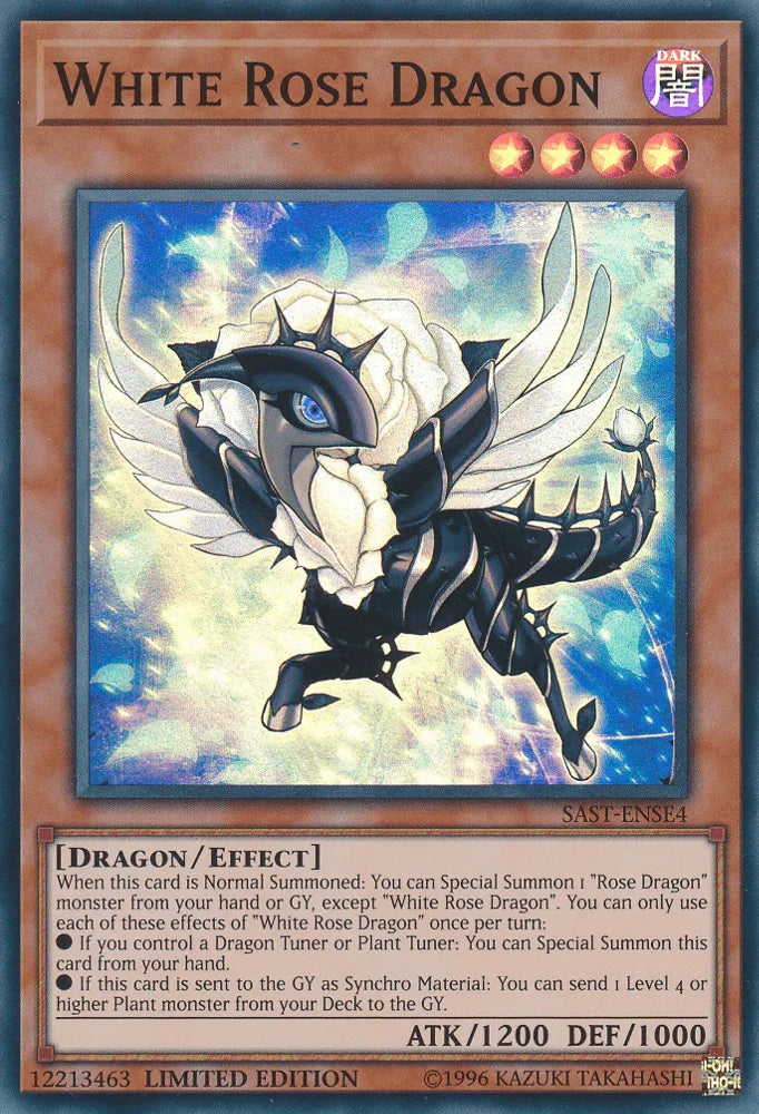 Dark, Dragon, Effect Monster, Limited, Savage Strike, Super Rare White Rose Dragon [SAST-ENSE4] Super Rare - Trading Card World