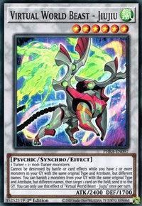 1st Edition, Phantom Rage, Psychic, Super Rare, Synchro/Effect Monster, Wind Virtual World Beast - Jiujiu [PHRA-EN097] Super Rare - Trading Card World