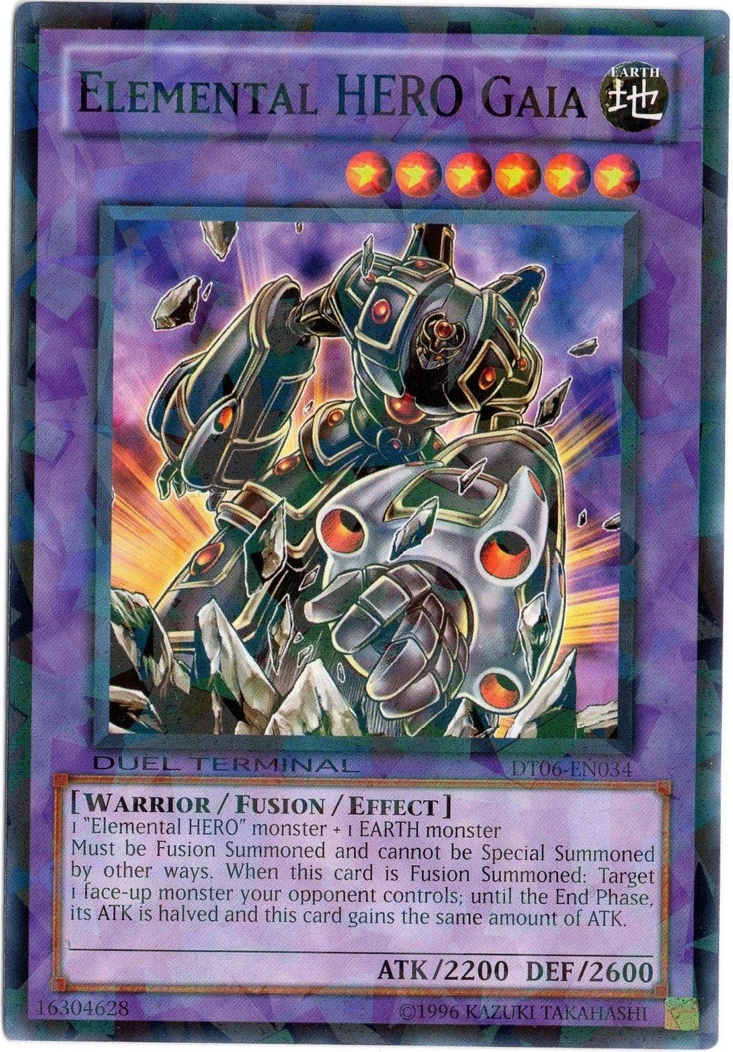 Common, Duel Terminal 6, Earth, Fusion/Effect Monster, Limited, Warrior Elemental Hero Gaia [DT06-EN034] Common - Trading Card World