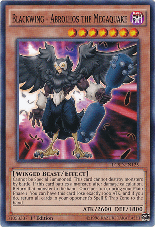 1st Edition, Common, Dark, Effect Monster, Legendary Collection 5D's, Winged Beast Blackwing - Abrolhos the Megaquake [LC5D-EN125] Common - Trading Card World